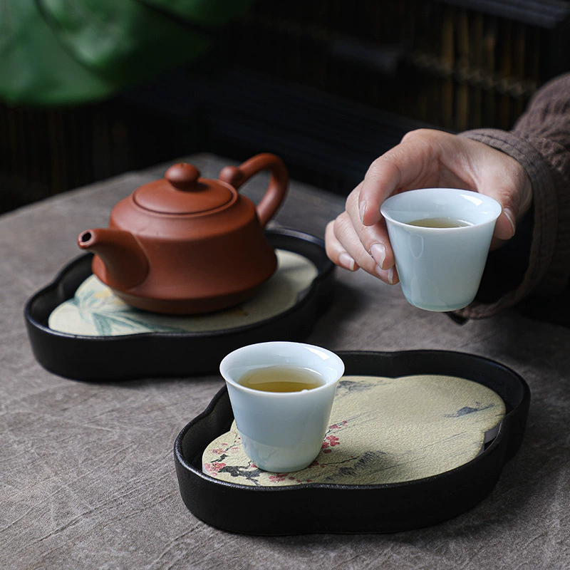 Zhongyi Xin Rough Ceramics Pottery Botato Board, Begonia Round Ceramic Tea Tap Tart Statium Storage Cushion Cushion Cashi Camel Small Dry Bubble Power