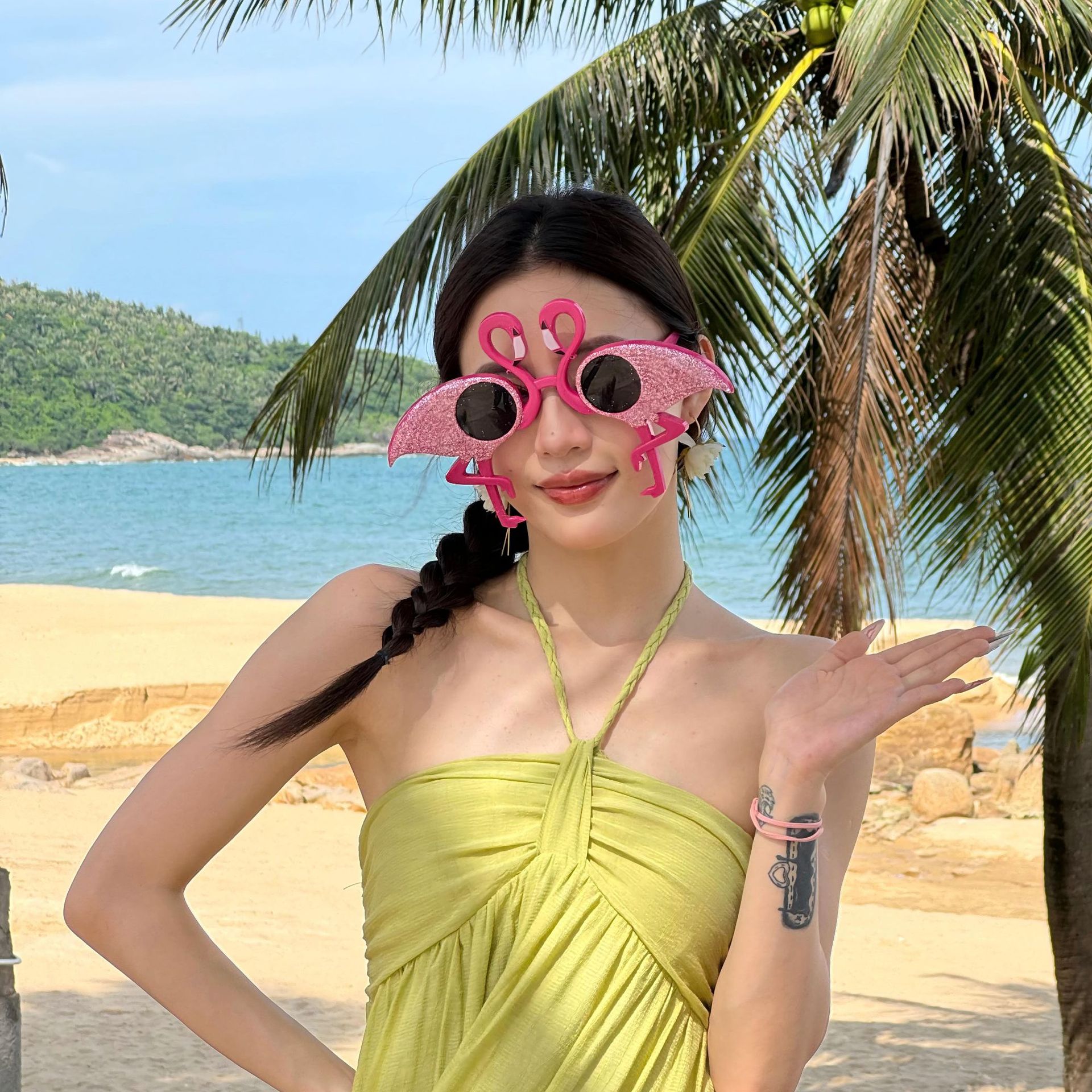 Gafas de Sol de Fiesta Hawaiana con Diseño de Flamenco ABS Decorativo para Playa image 37