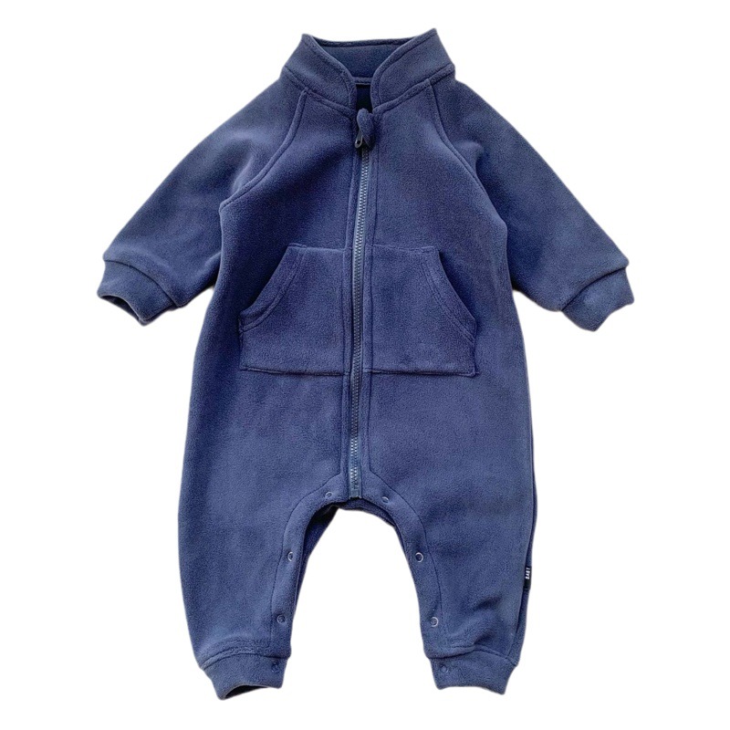 INS recién nacido mono invierno nuevo macho y hembra bebé forrado de vellón mameluco infantil cremallera abrigo mono