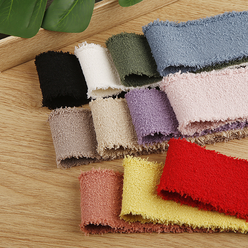 Autumn and Winter Teddy Burr Ribbon Clothing Shoe Flower Decoration Bow diy Hair Accessories Hairpin Plush Grab Clip Accessories Belt