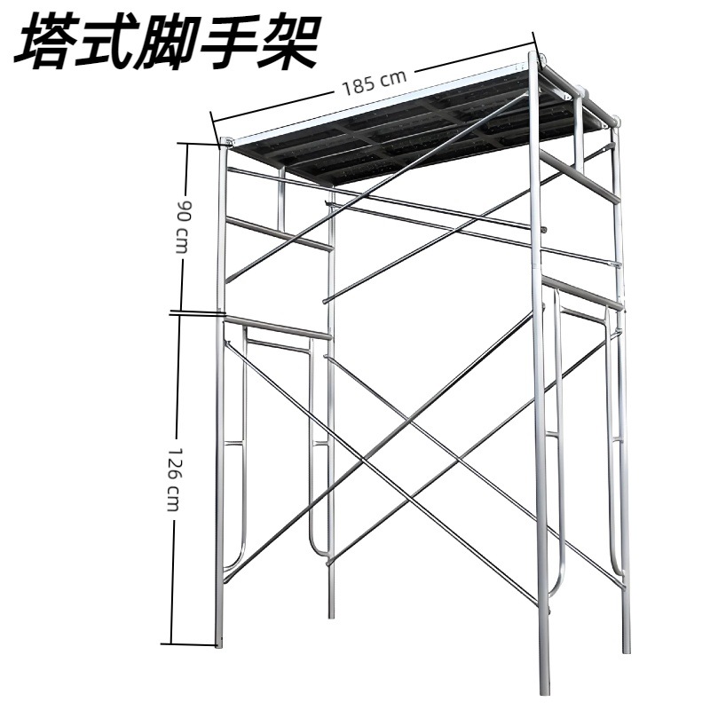 单宽式镀锌门型脚手架9m工作移动钢制架搭拆简捷表面银色牢固实用