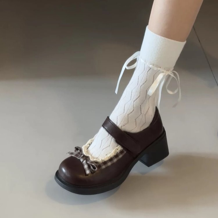 Popular thick-soled, chunky-heeled, sweet-style bow-tie shallow-toe pumps for women, 2026 autumn new collection, perfect with dresses, Mary Jane style Popular thick-soled, chunky-heeled, sweet-style bow-tie shallow-toe pumps for women, 2026 autumn new collection, perfect with dresses, Mary Jane style