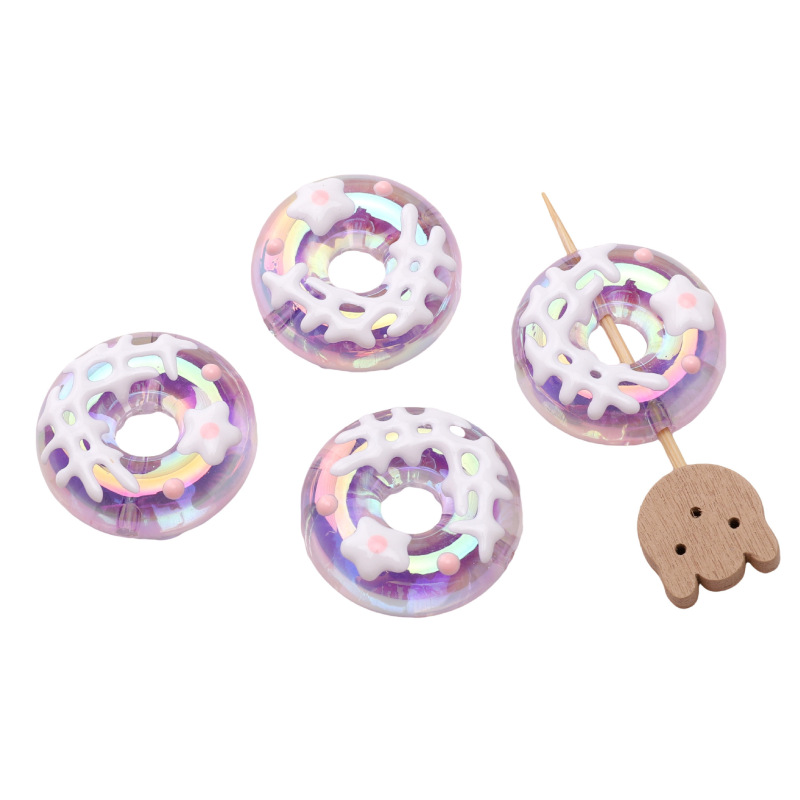 亚克力甜甜圈甜甜圈花朵珠diy手工散珠手串项链耳饰挂件饰品配件|undefined