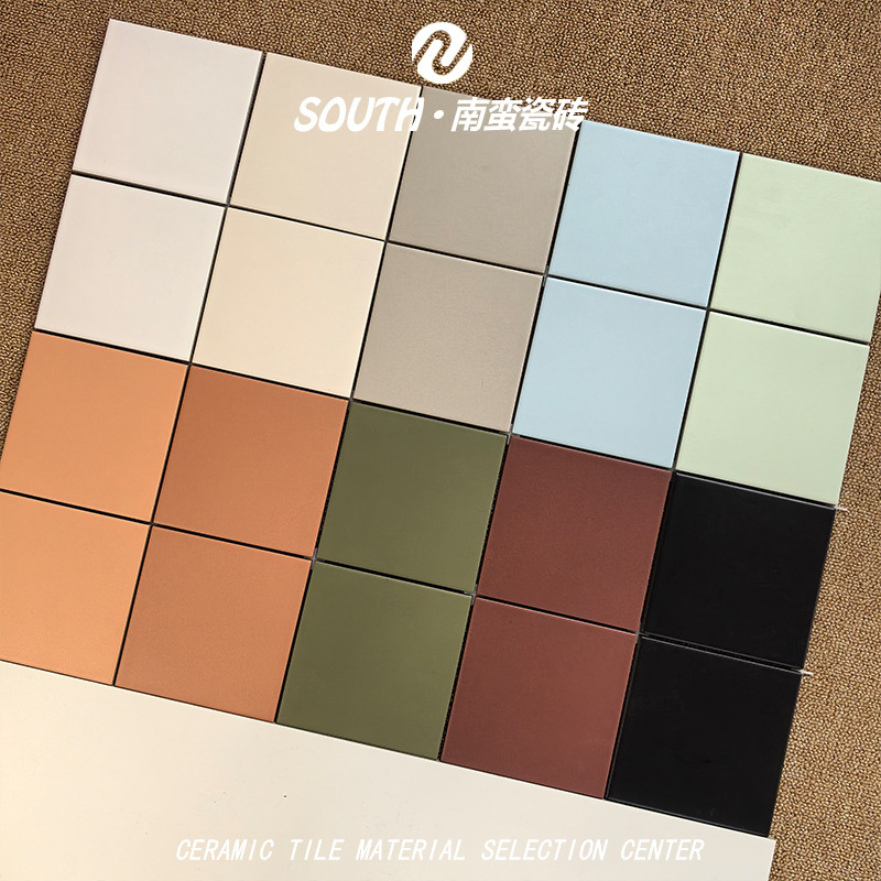 Matte Flat Full-Body Tiles 150X150 Floor Tiles White Light Green Light Blue Background Wall Bathroom Kitchen Wall Tiles