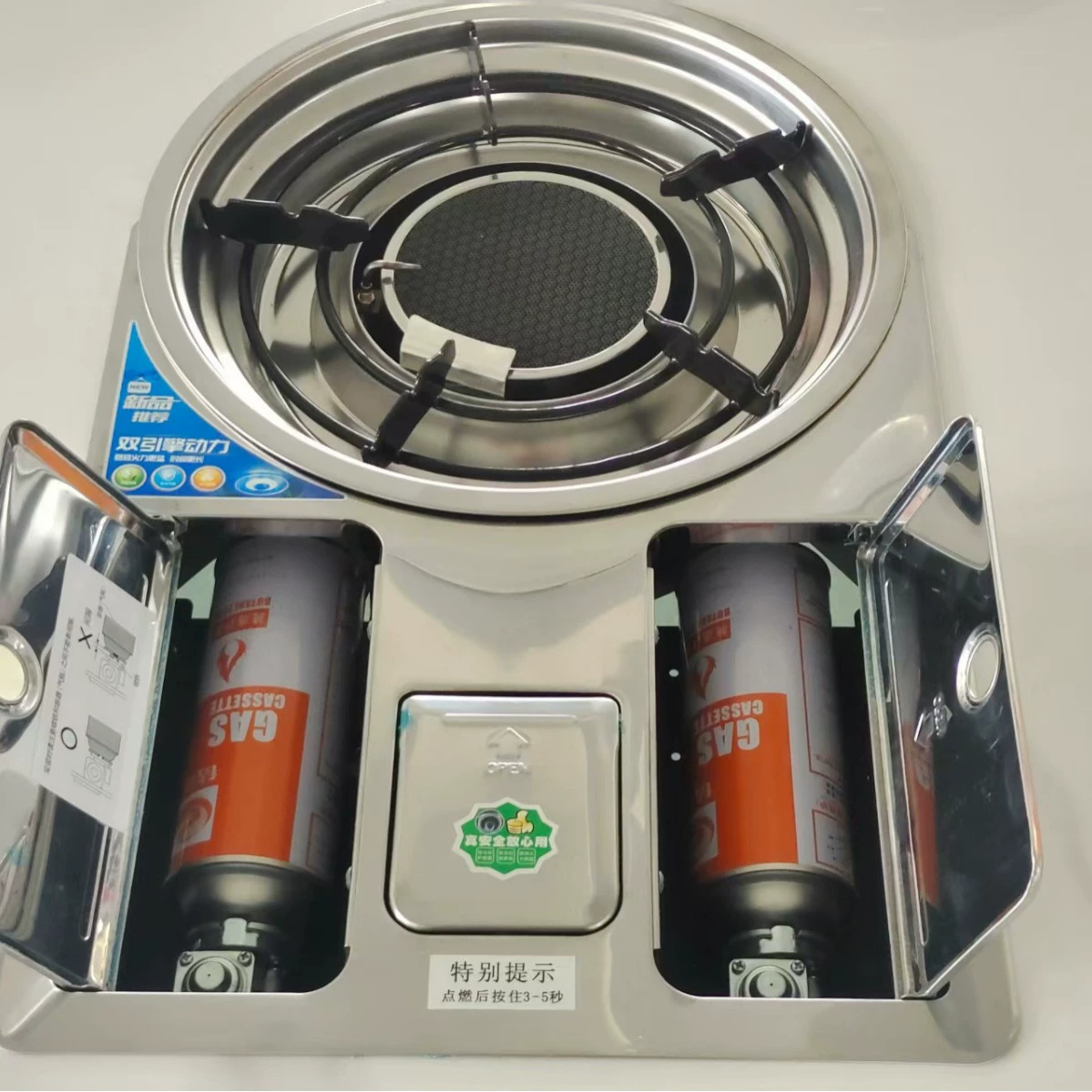 Плитa для горячего шпика с двойной бутылкой cassette stove с большой мощностью гриля барбекю пламени защита портативная газовая плита для горячего горшка инфракрасная