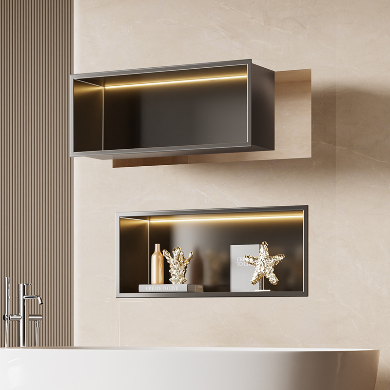 Stainless Steel Storage Niche Living Room Built-In Display Cabinet Storage Cabinet Bathroom Hidden Storage Cabinet Customization