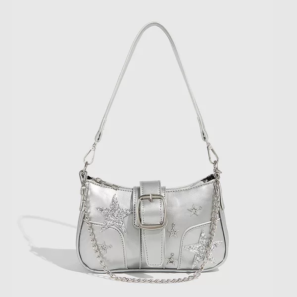 Personalized Creative Star Crescent Bag Y2K Niche Design Sweet and Cool Versatile Summer Millennium Travel Shoulder Armpit Bag