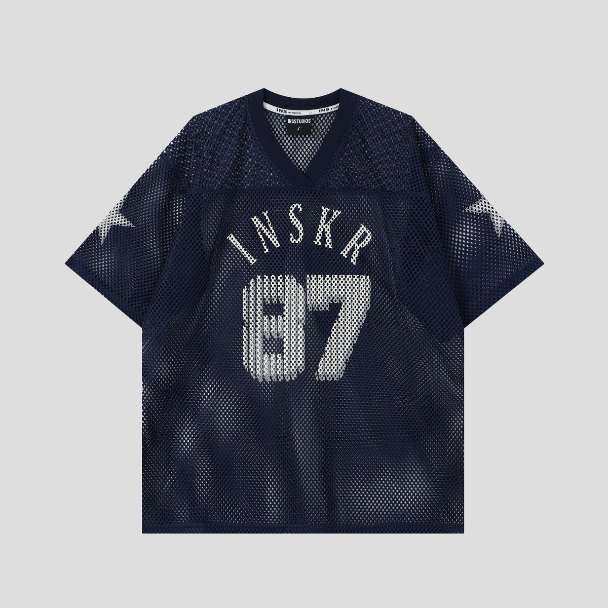 Mesh Jersey American Street Style Printed Short Sleeve T-Shirt For Men And Women Summer_viptrois.com
