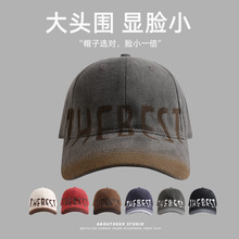 复古美式水洗做旧帽子女字母棒球帽春秋显脸小情侣百搭鸭舌帽男潮