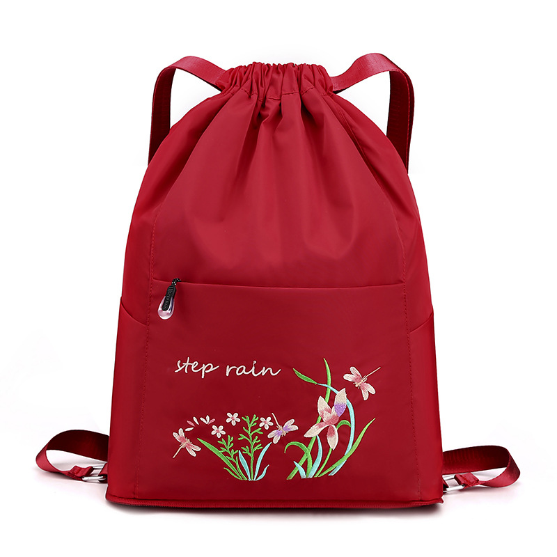 Mochila de estilo chino nueva con bordado para mujer, bolso con cordón, mochila pequeña y portátil con fragancia, mochila multifuncional al por mayor