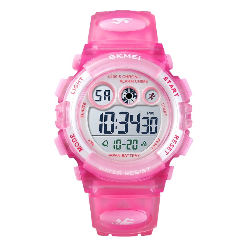 Skmei Comercio exterior caliente moda multifuncional impermeable reloj para niños colorido LED luminoso transparente estudiante reloj electrónico