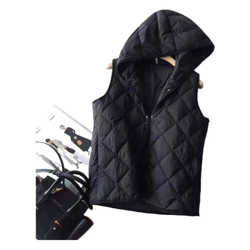 2023 осенне-зимний однотонный жилет, Женский Короткий Повседневный свободный хлопковый теплый темный жилет на пуговицах, Женское пальто, хлопковый жилет, Топ