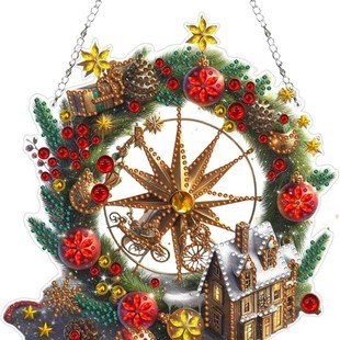 Cross-border New Hot Diamond Painting Sticker Diamond Christmas wreath Ferris Wheel