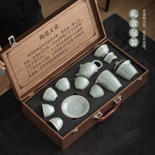 高档特色冰花茶具套装开片哥窑功夫茶具套装盖碗茶杯整套商务礼品