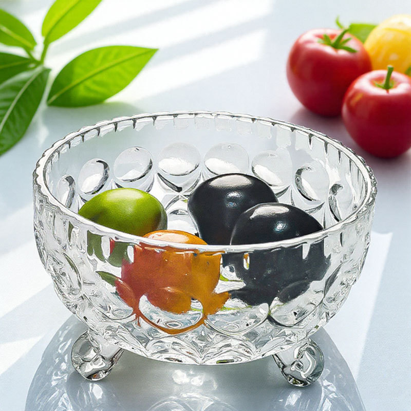 Tazón de cristal con tapa, vaso alto de cristal, tarro para dulces, plato para frutas, azucarero, plato pequeño para frutas, estilo europeo de lujo de alta gama.