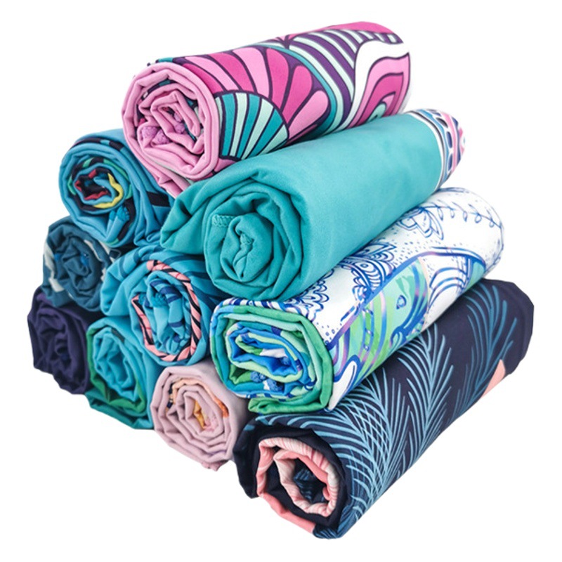Double-sided velvet printing yoga mat towel logo to map to sample yoga blanket yoga towel mat non-slip towel