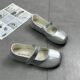 French Style Shoes Women's Summer Shallow Mouth Breathable Shoes with Mary Jane Shoes Bean Shoes with Skirt silver Vintage Milk Shoes