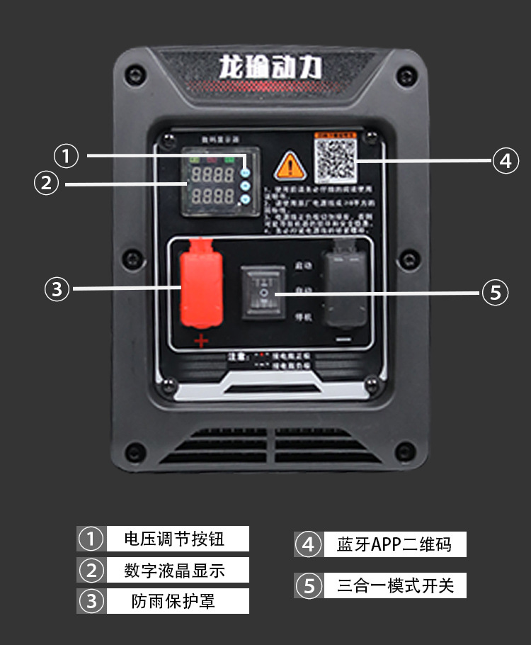 Longyu Silent 24V Generator Truck Parking Air Conditioner 24V Fully Automatic Start and Stop Generator Satchel Gasoline Model