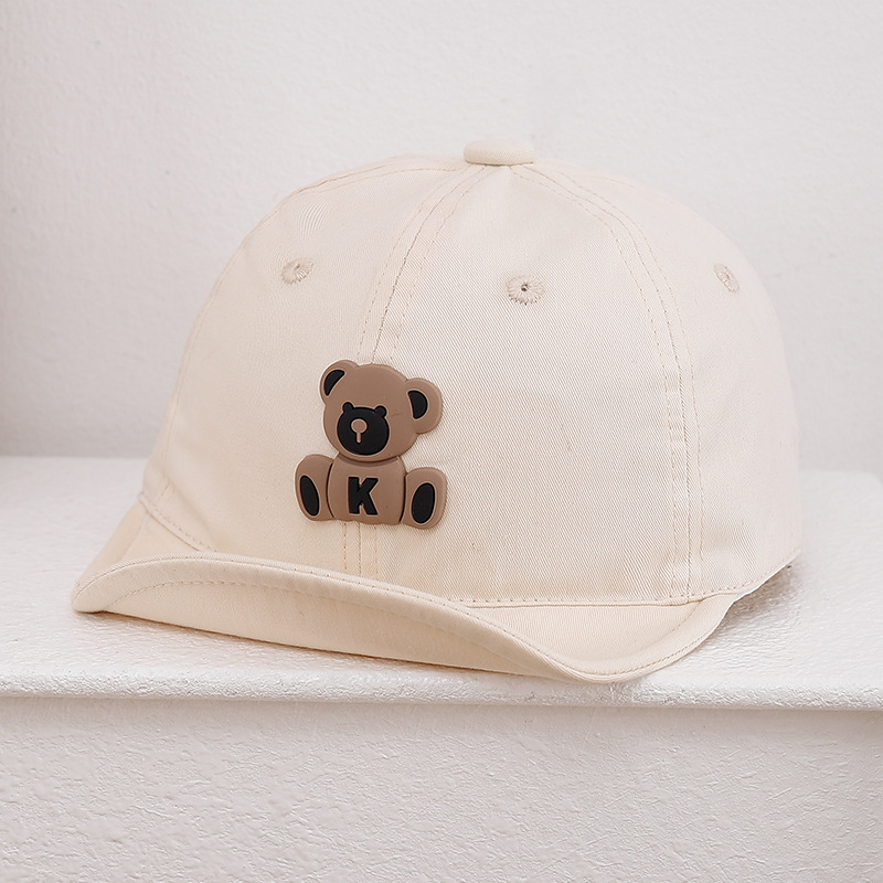 1-3 Sombreros infantiles primavera y otoño delgados bebés Inglés sombrero de béisbol de protección solar gorra de boca de pato para niños coreanos