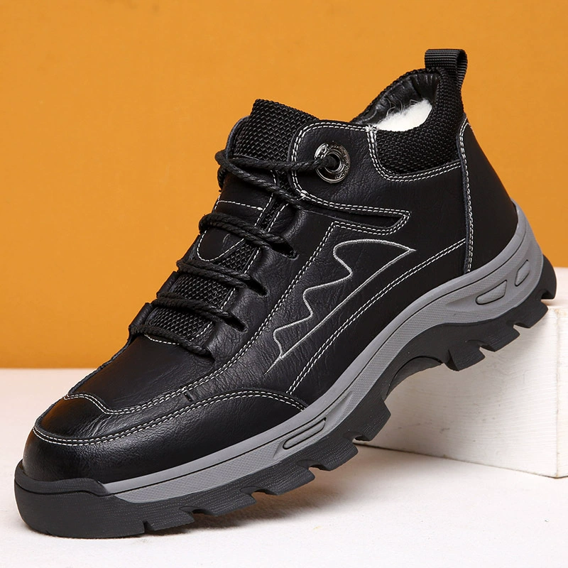 Мужские хлопчатобумажные туфли из натуральной кожи зимой новый бархат, тепло и утолщение