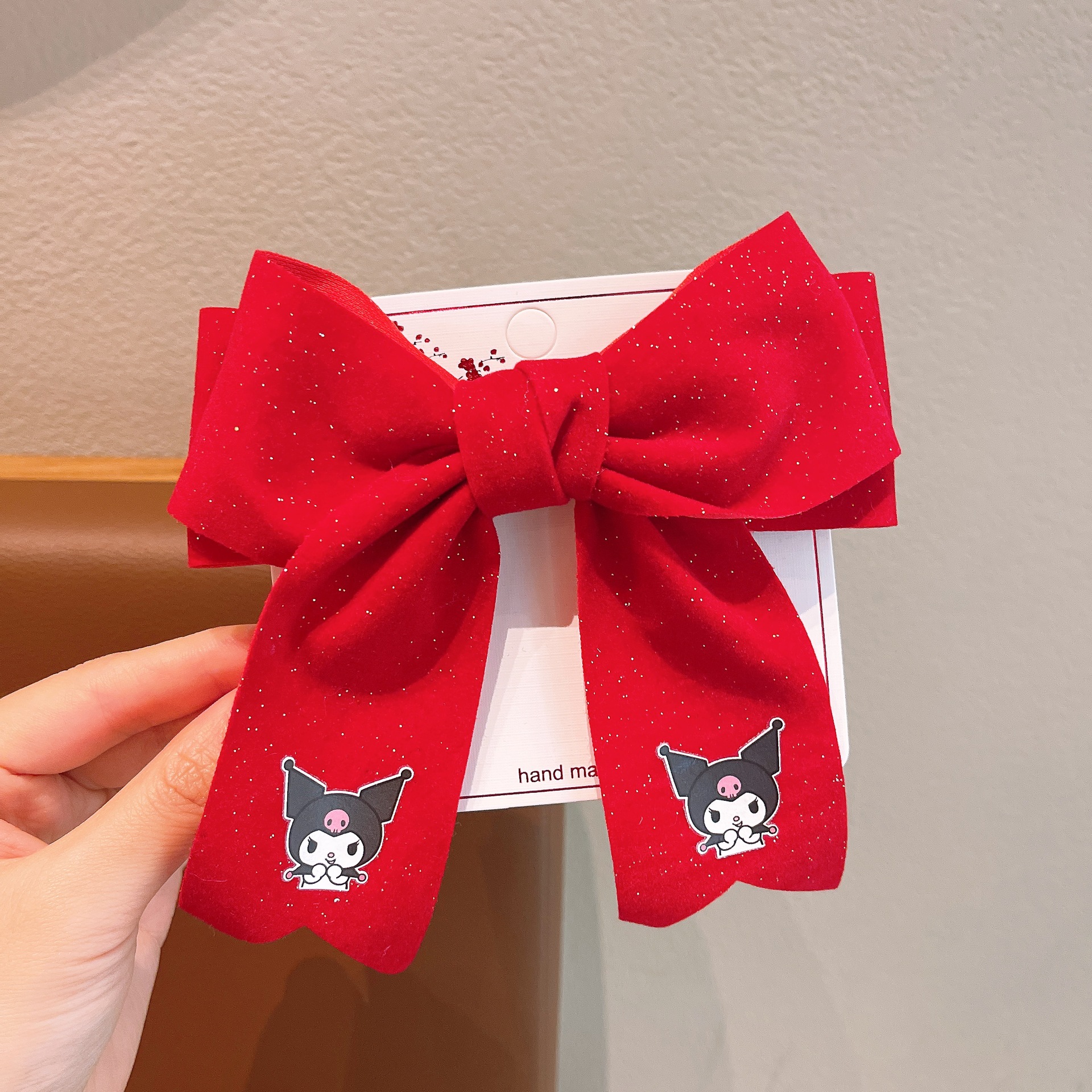 Nuevo estilo coreano para niños arco de Año Nuevo rojo niñas uniformes de Año Nuevo rojo esquinilla clips top clips de cadena clips de pelo