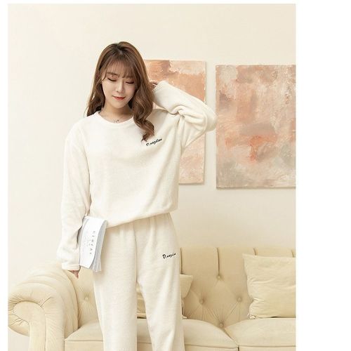 Coralline Fairy Warm Knee-High Pajama Pants Korean Style Insulated Pajama Pants with Thickening Loose Outerwear Winter Women's Sleep Pants