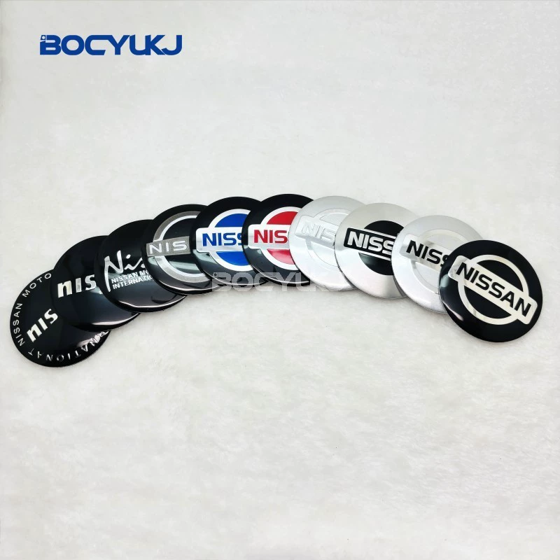 Кросс-бордерная металлическая декоративная наклейка 56 мм для маркировки колпаков Nissan, модифицированная центральная крышка ступицы, декоративная наклейка.