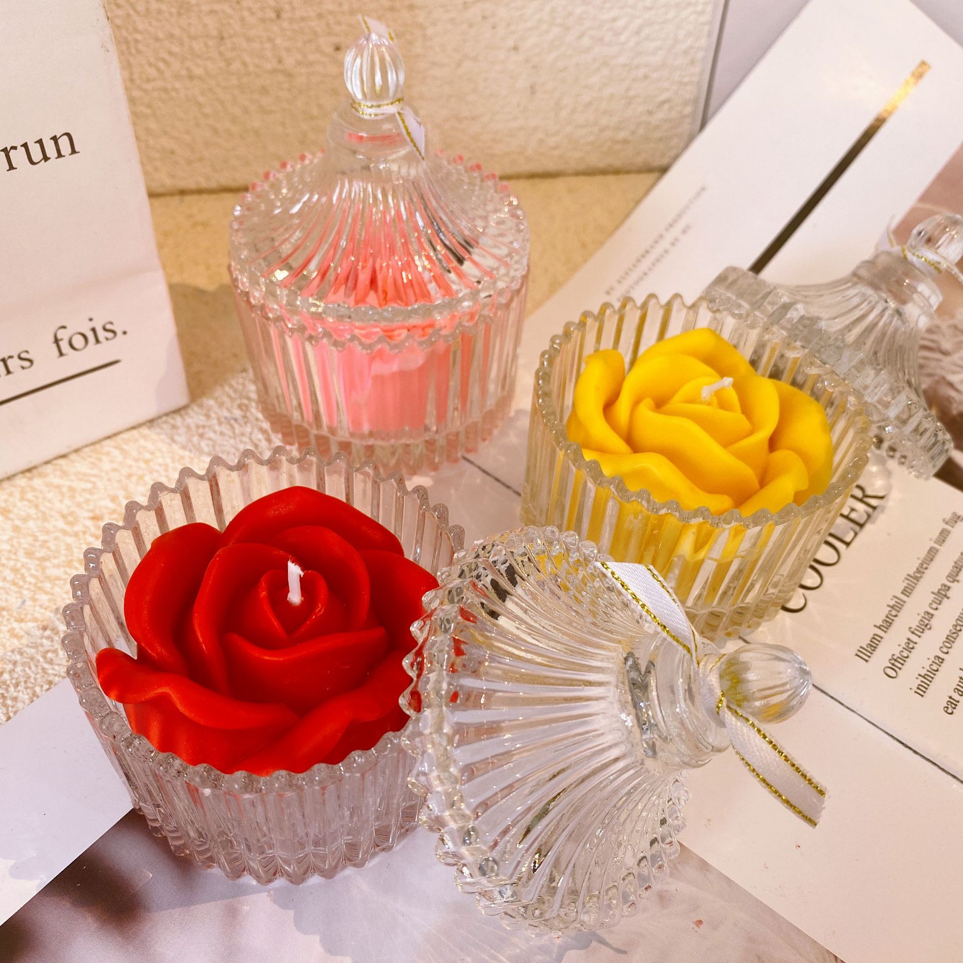 Diosa Madre Día de San Valentín Rosa vela creativa romántica caliente aromaterapia cristal lindo regalo para los amigos nicho