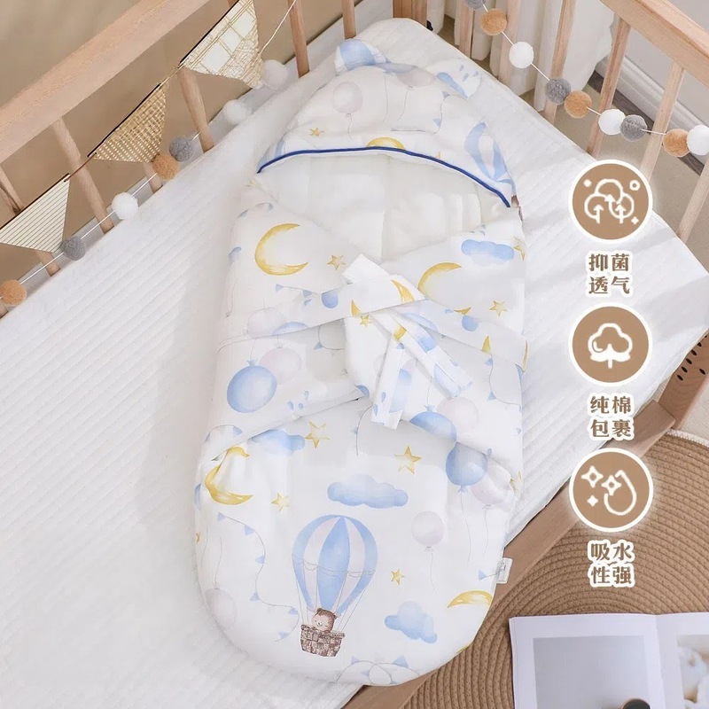初生婴儿产房包被新生儿一体式防踢被睡袋纯棉秋冬婴儿防惊跳睡袋|undefined