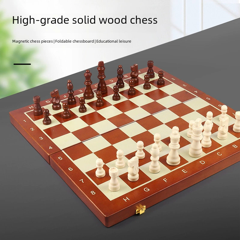 Большие магнитные шахматы, настольная игра из древесины, игрушка, оптом