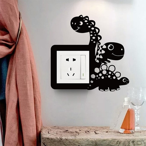 Lukang wall stickers home switch stickers socket beautification decorative painting stickers small animals cute girl giraffe corgi
