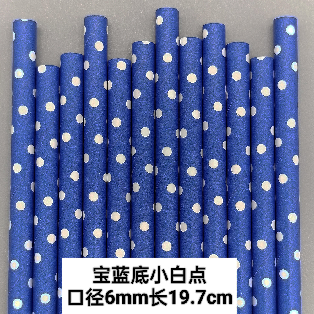 Red de papel rojo paja desechable degradable color dot papel paja jugo bebida postre Mesa decorativa paja