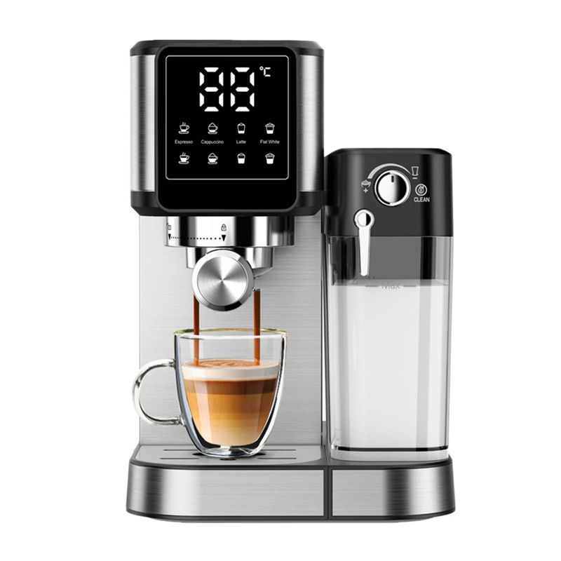 19Bar Stainless Steel Espresso Machine with Automatic Milk Frother, Smart Touch Screen, Latte Cappuccino