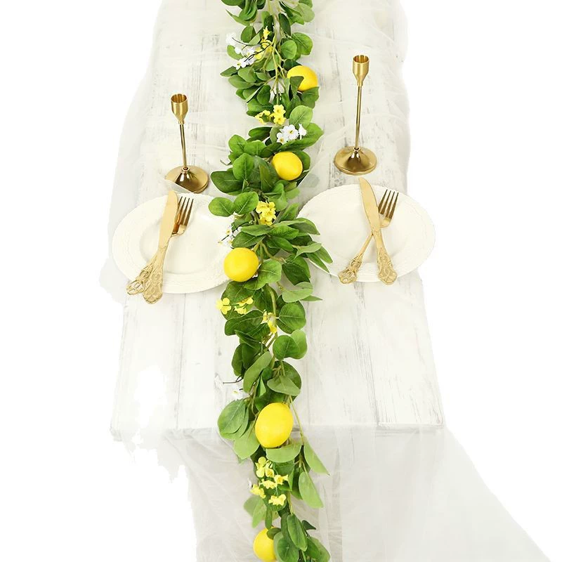 Spring lemon rattan cross-border home dining table artificial lemon fruit wedding decoration props simulated lemon rattan