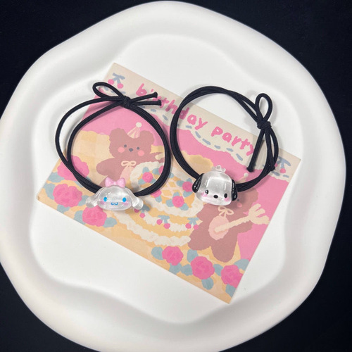 Little Red Book's same cute cartoon Sanrio hair band, sweet student little rubber band, Pacha dog head rope, women's hair accessory