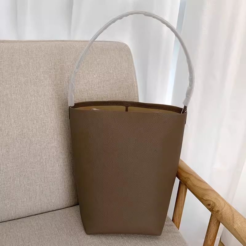 Therow ニッチポータブルバケットバッグ脇の下牛革トートバッグ大容量女の子高級ショルダーバッグ|undefined