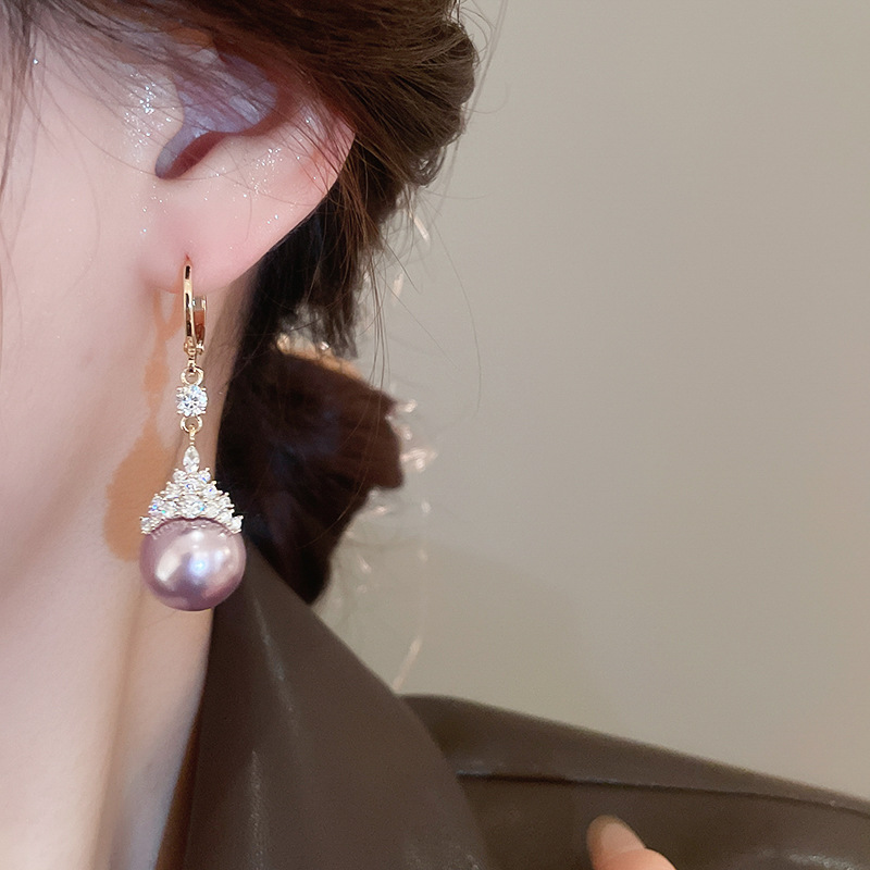 真金电镀圆形珍珠款耳钉项链套装小众耳环时尚气质耳饰轻奢高级感详情22