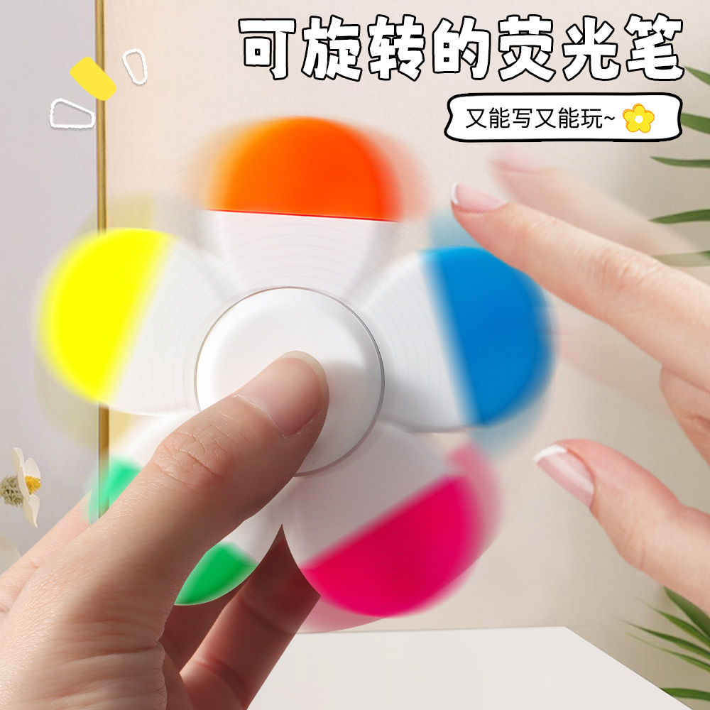 Dedo punta giroscopio mini resaltador colorido graffiti pluma estudiante descompresión interesante papelería resaltador conjunto