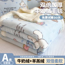 加厚羊羔绒毛毯盖毯冬季牛奶绒小毯子宿舍午睡珊瑚绒披肩毯小被子