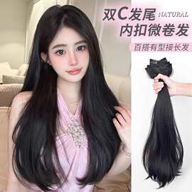 假发片增发量蓬松三片式假发女长发贴片无痕隐形接发内扣卷长卷发