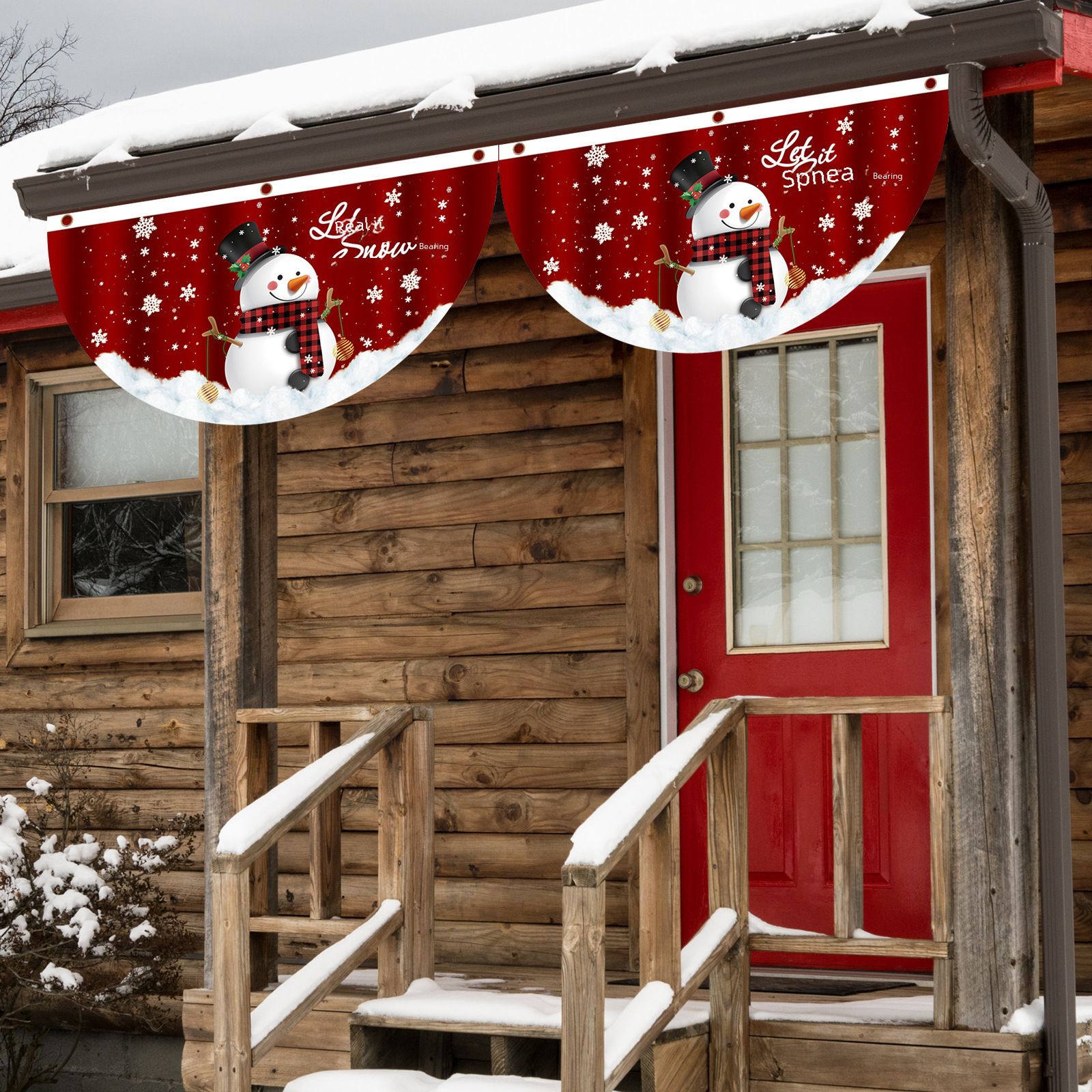 Cross-border new Christmas fan flag outdoor hanging flag door hanging Christmas decorations creative cartoon printing_voghion.com