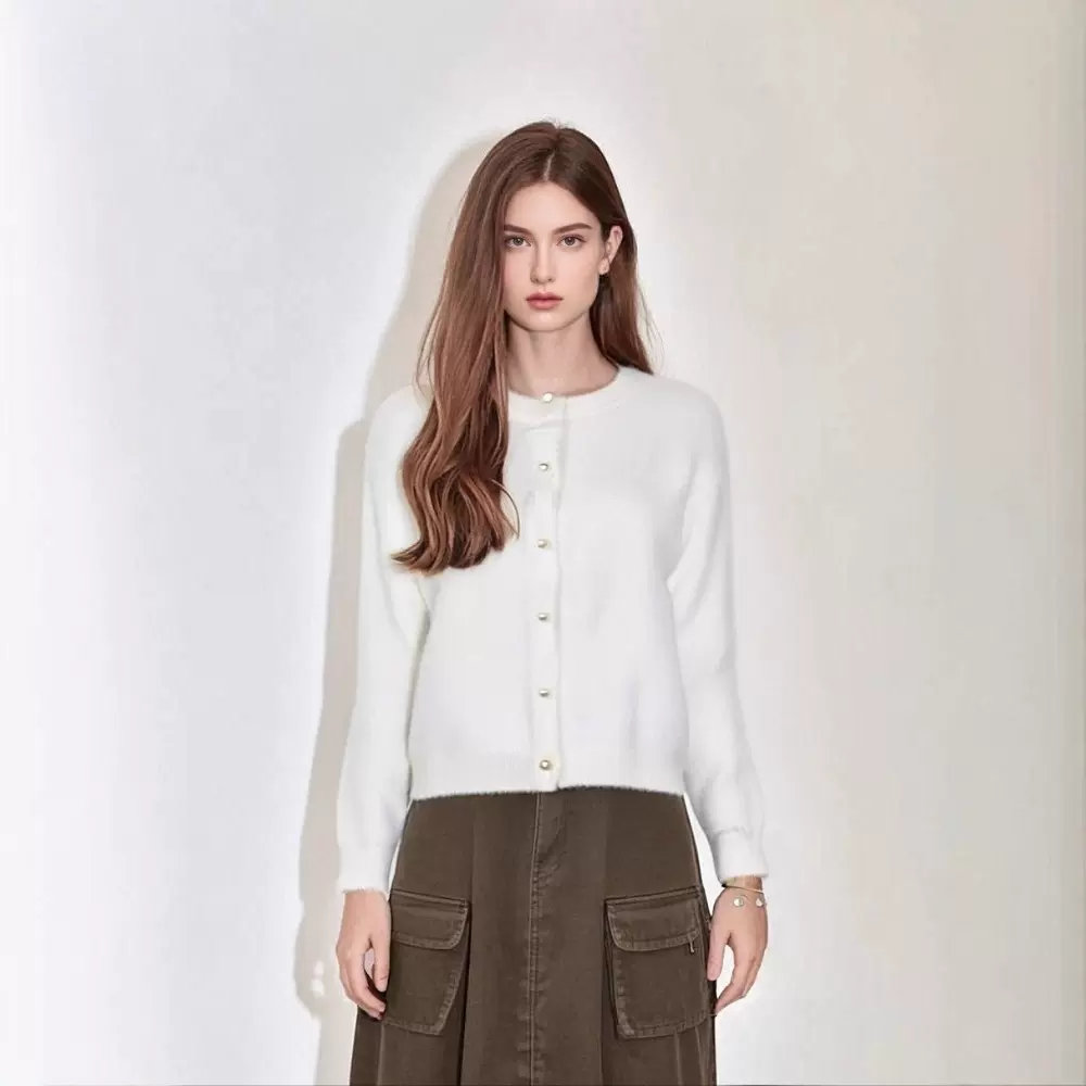 跨境仿水貂绒外搭毛衣外套秋冬季软糯慵懒百搭显瘦针织开衫上衣女