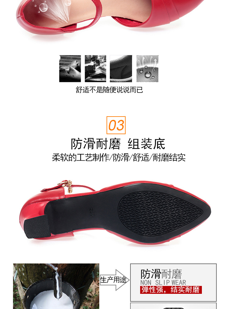 Dép sandal nữ quai chữ V mũi hở, gót dày da thật, giày công sở mùa hè — Màu be chi tiết 6