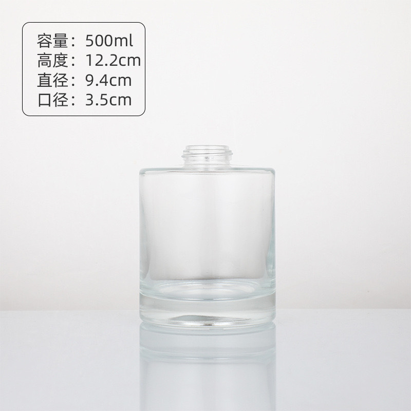 Botella cilíndrica gran boca botella de vino ancestral Marlon transparente 150ml botella vacía de vidrio de alto valor facial expandir el aroma