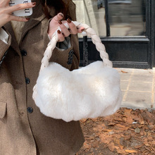 小众设计云朵包毛毛手提包包女2023冬新款百搭质感毛绒绒手拎包