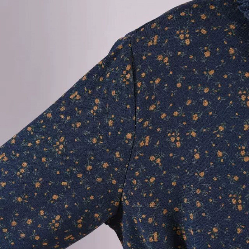 Зимнее ретро платье на бретелях, тёплое, оверсайз, plus size, с цветочным принтом