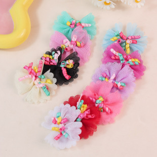 Lace Curly Head Flower Bow Jewelry Accessories Mesh Waist Colorful Spiral Ribbon Clothing Accessories Accessories