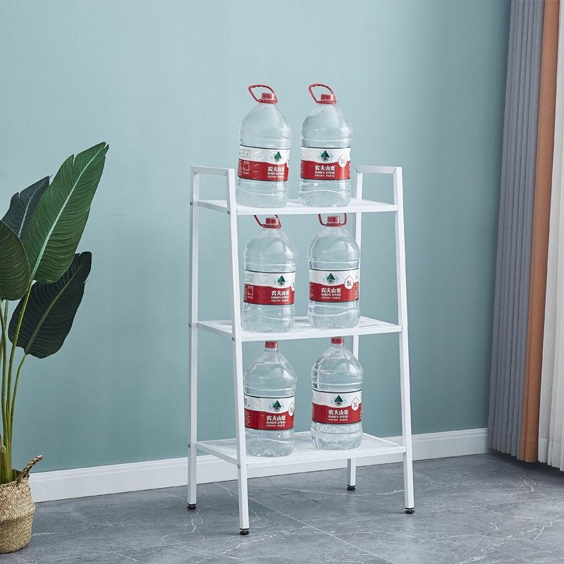 Estante de almacenamiento trapezoidal en línea de la celebridad estantería piso dormitorio estante de almacenamiento de hierro estante de almacenamiento de cocina balcón de múltiples capas estante de la sala