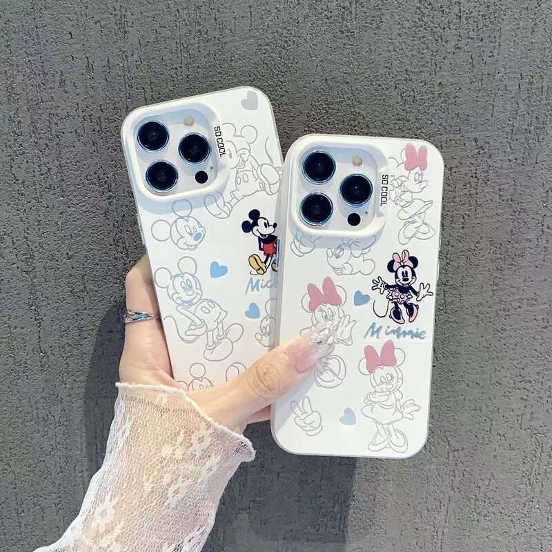 Love Mickey and Minnie Suitable for Apple 17 Cartoon Mobile Phone Case Iphone16 New 15Pro Cute 14 Couple