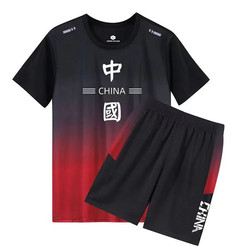 Transfronterizos ropa de secado rápido juego deportivo hombre camiseta de manga corta personalizada entrenamiento deportivo fitness Guangzhou ropa deportiva